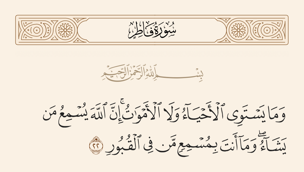 سورة فاطر الآية رقم 22